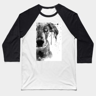 Black And White Half Faced Puppy Baseball T-Shirt